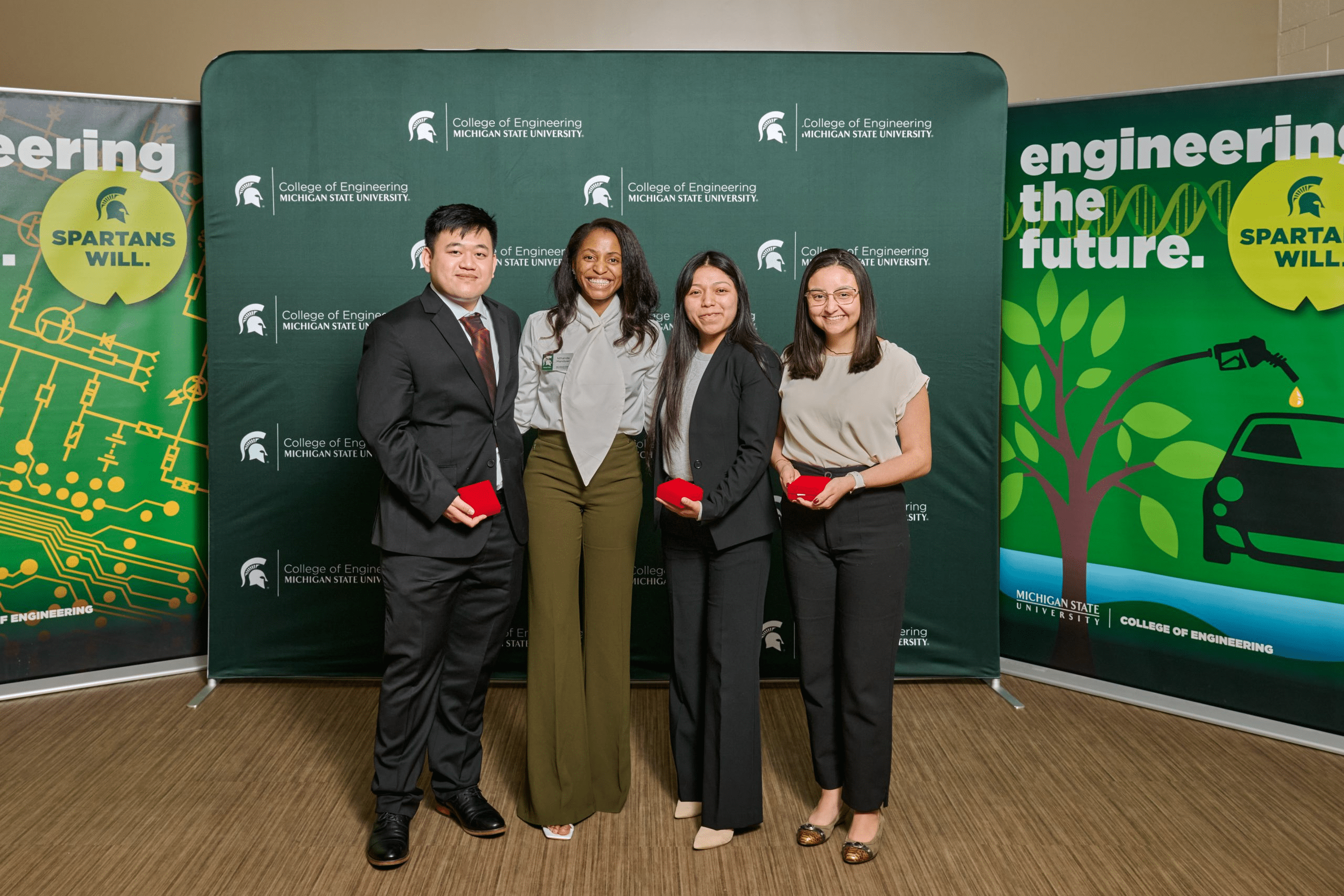 Left to right: Matthew Nguyen, Deisi Bartolon, Dalety Aveiro (not pictured: Tanvi Gadamsetti, Madhav Aggarwal)