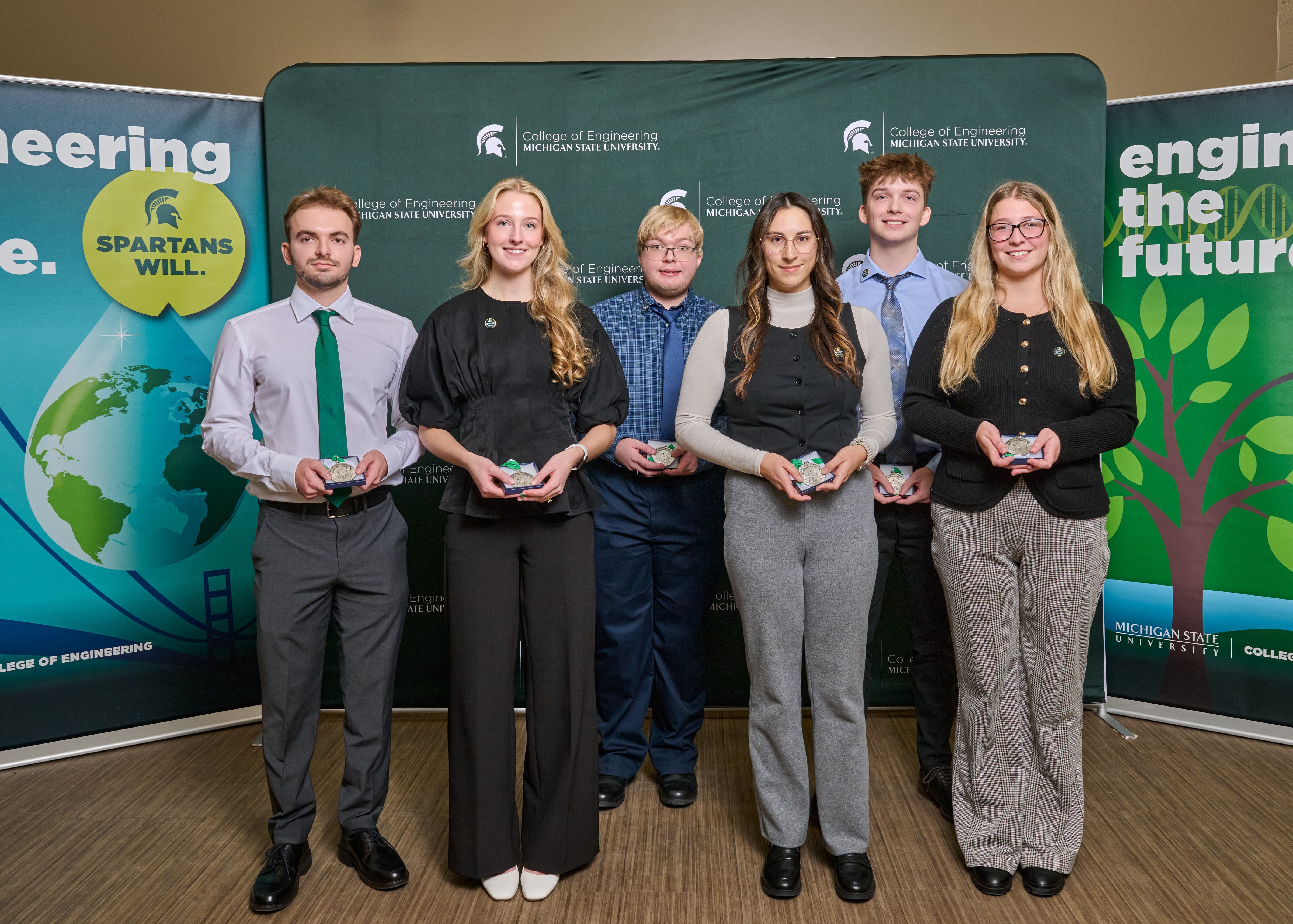 Left to right: Brandon Bardhollari, Kayleigh Barricklow, Tim Bradford, Grace Millbauer, Josh Rayl, Amelia Cooper