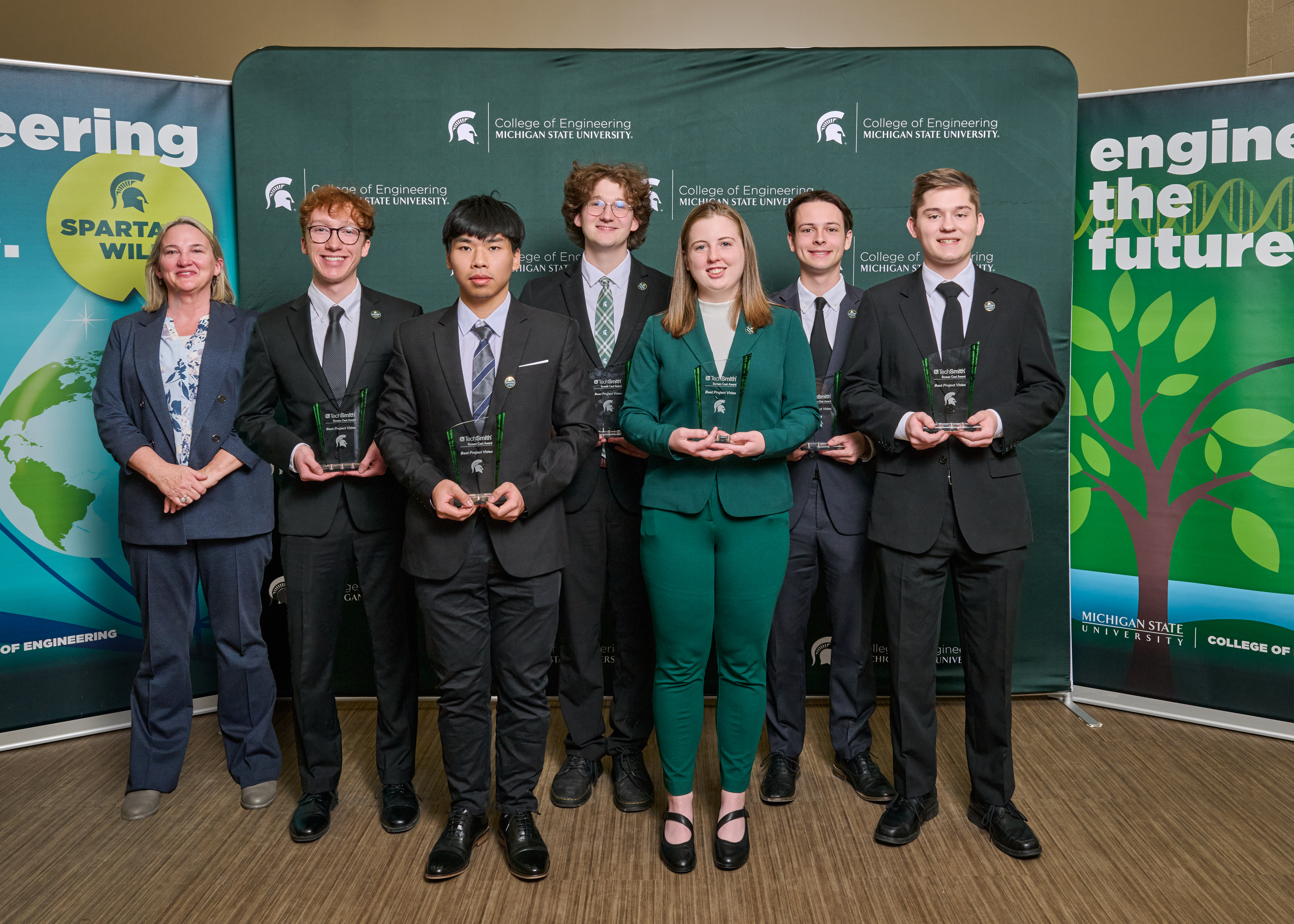 Left to right: Nolan Jolley, Anh Dao, Evan Fioritto, Molly Thornber, Joseph Pacentine, Caleb Flosky