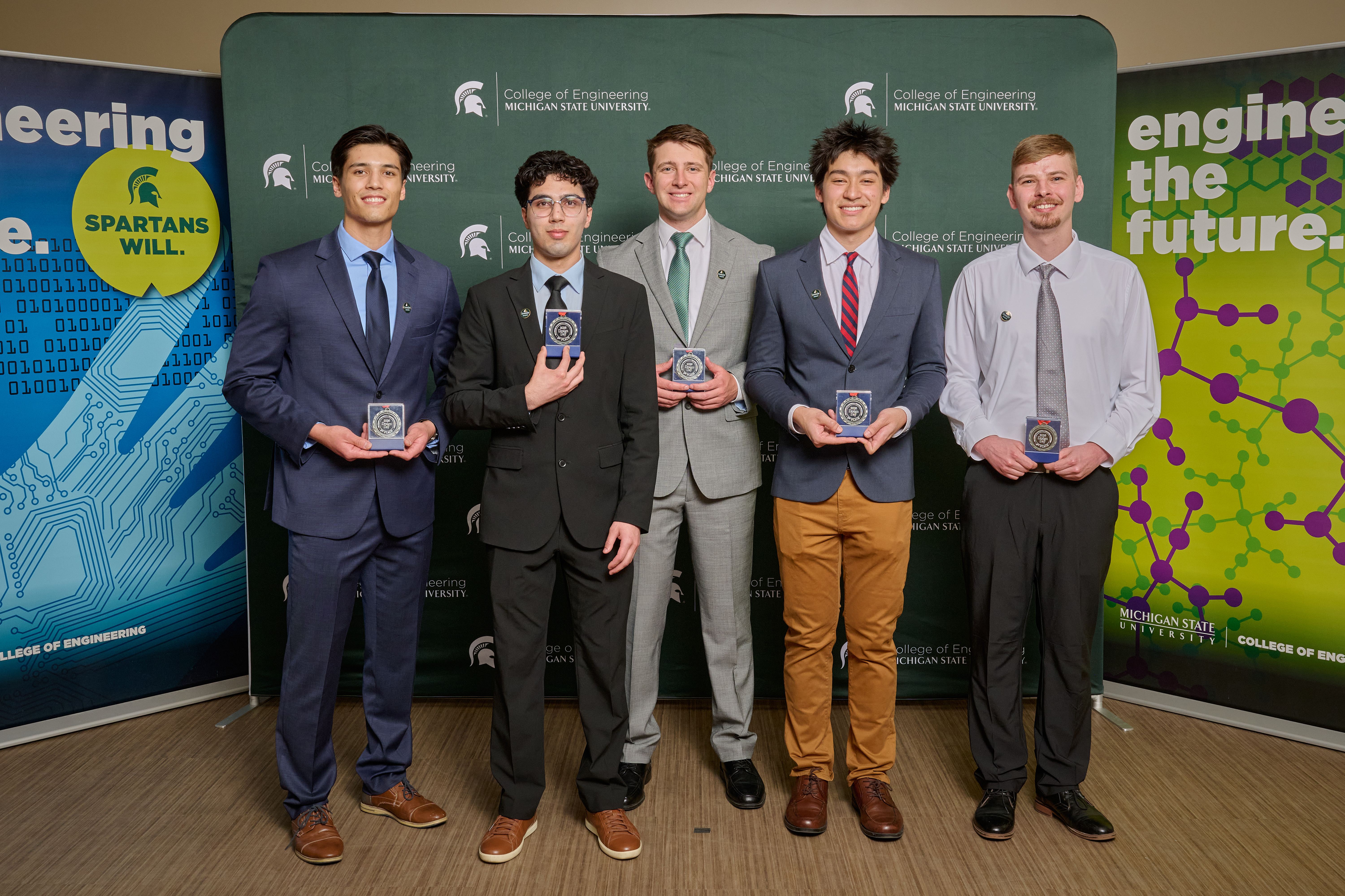Left to right: Payton VanHoutte, Haris Khan, Levi Foco, Brandon Grochowski, Nathaniel Brown 