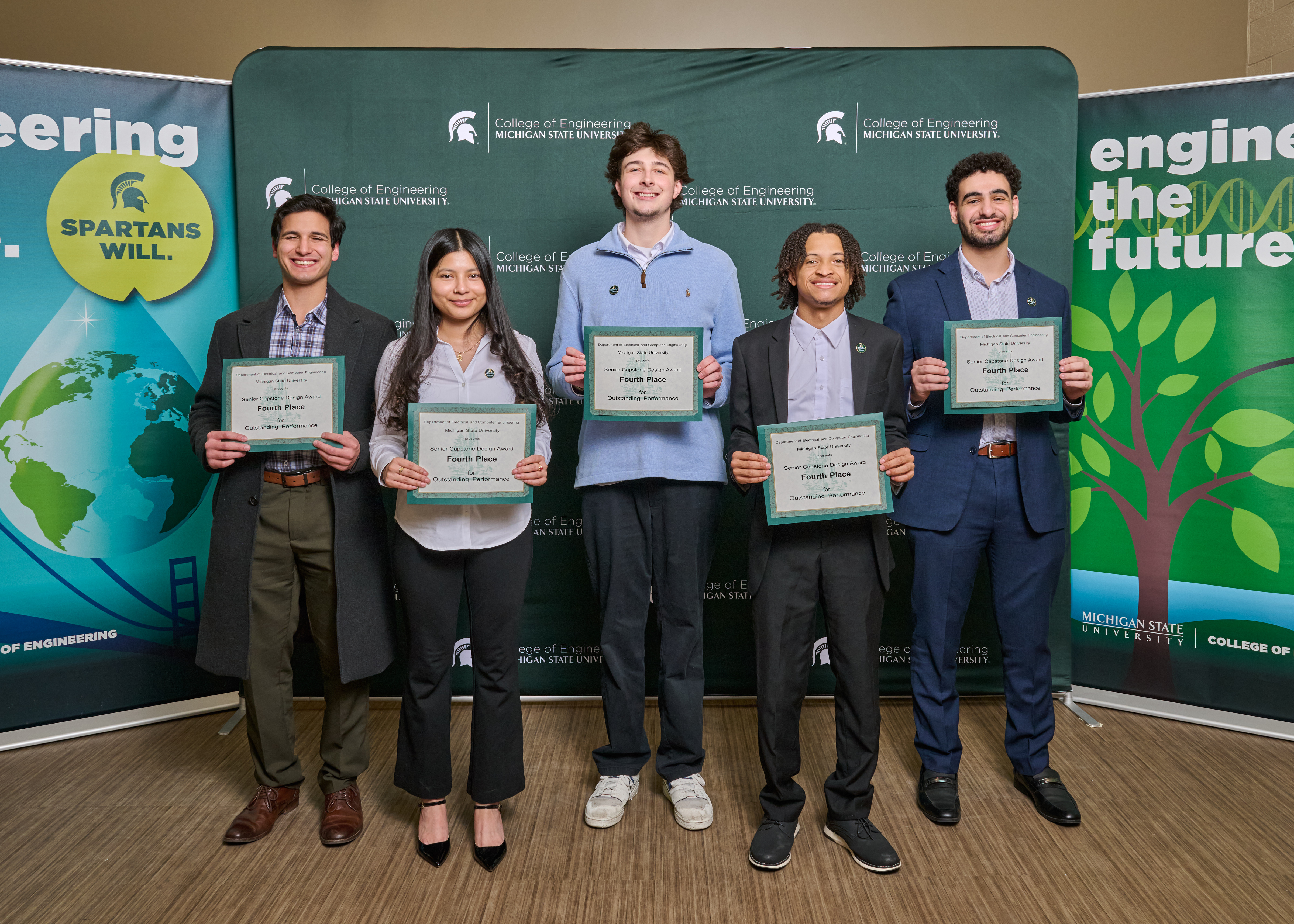 Left to right: Salomon Beyloune, Almarelis Garcia, Gavin Murray, Kurk Edwards, Evram Attya 