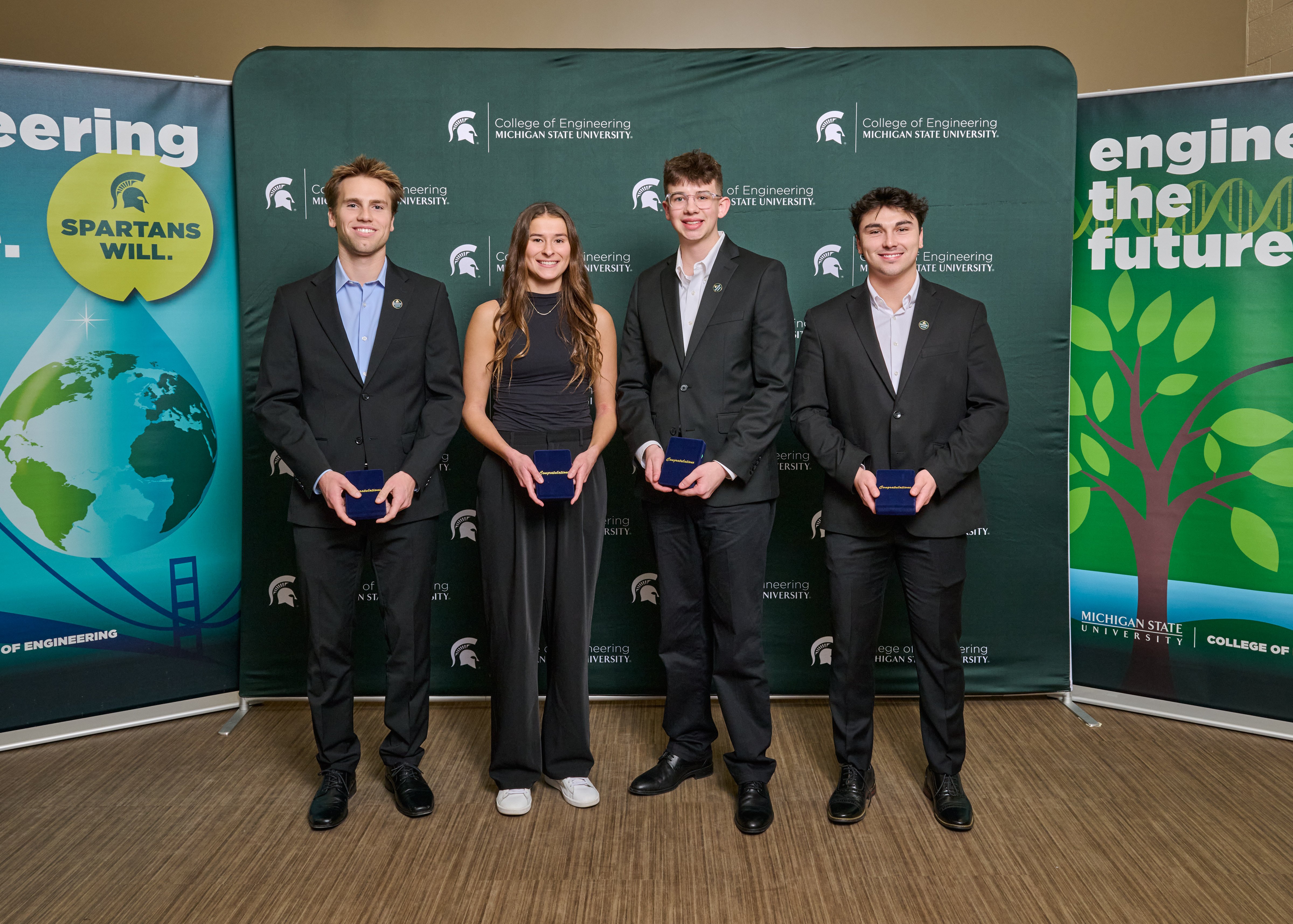 Left to right: Joshua Wasmund, Ella Kruschka, Adam Laubach, Hunter Hendricks