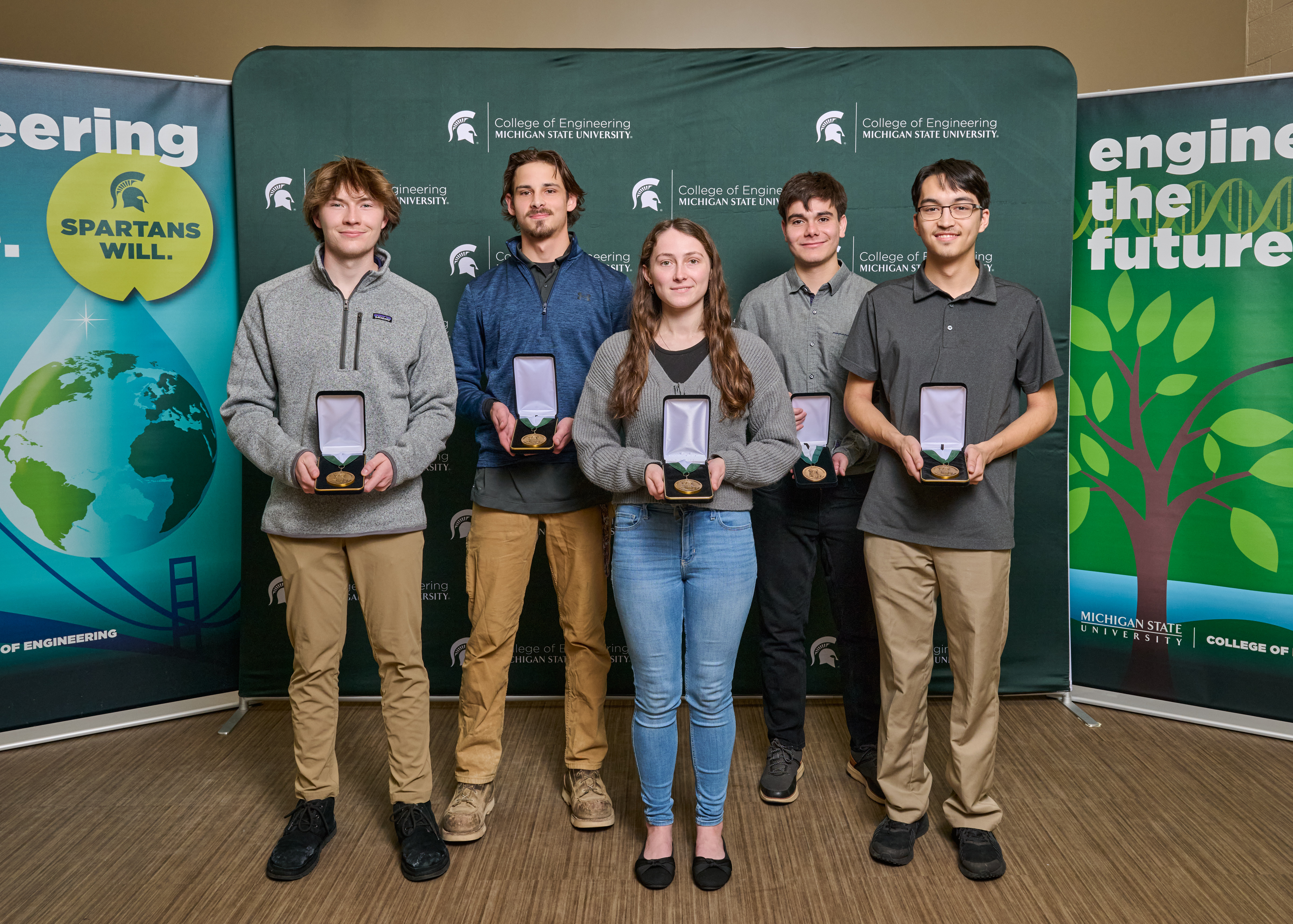 Left to right: Alexander Smith, Ethan Gehrke, Zea Labate, Raul Murillo Martinez, Ryan Nehls