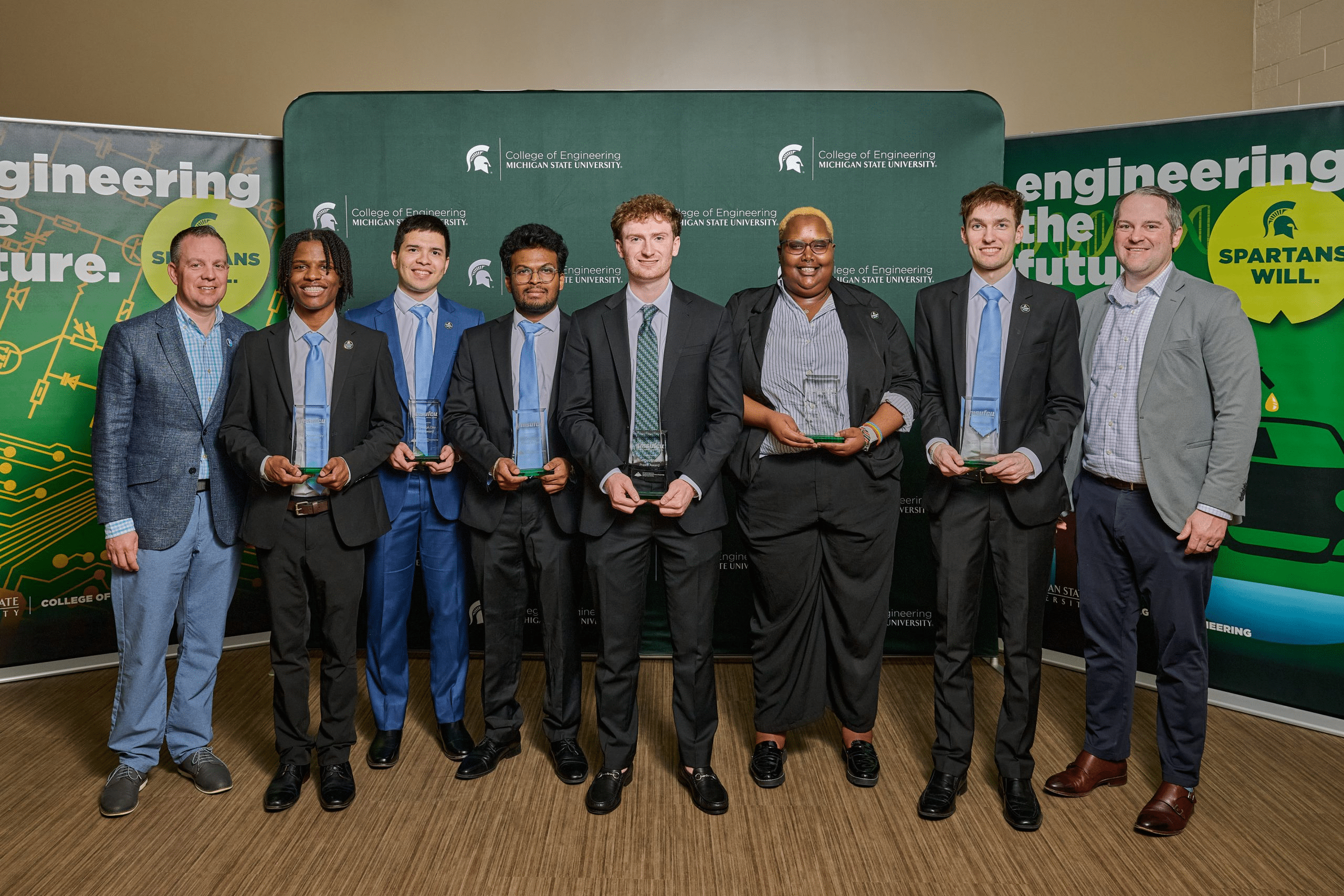 Left to right: Troy Williams, Alfredo Sanchez Perez, Dheeraj Thota, Gavin Bourdon, Flower Akaliza, Hayden Rance