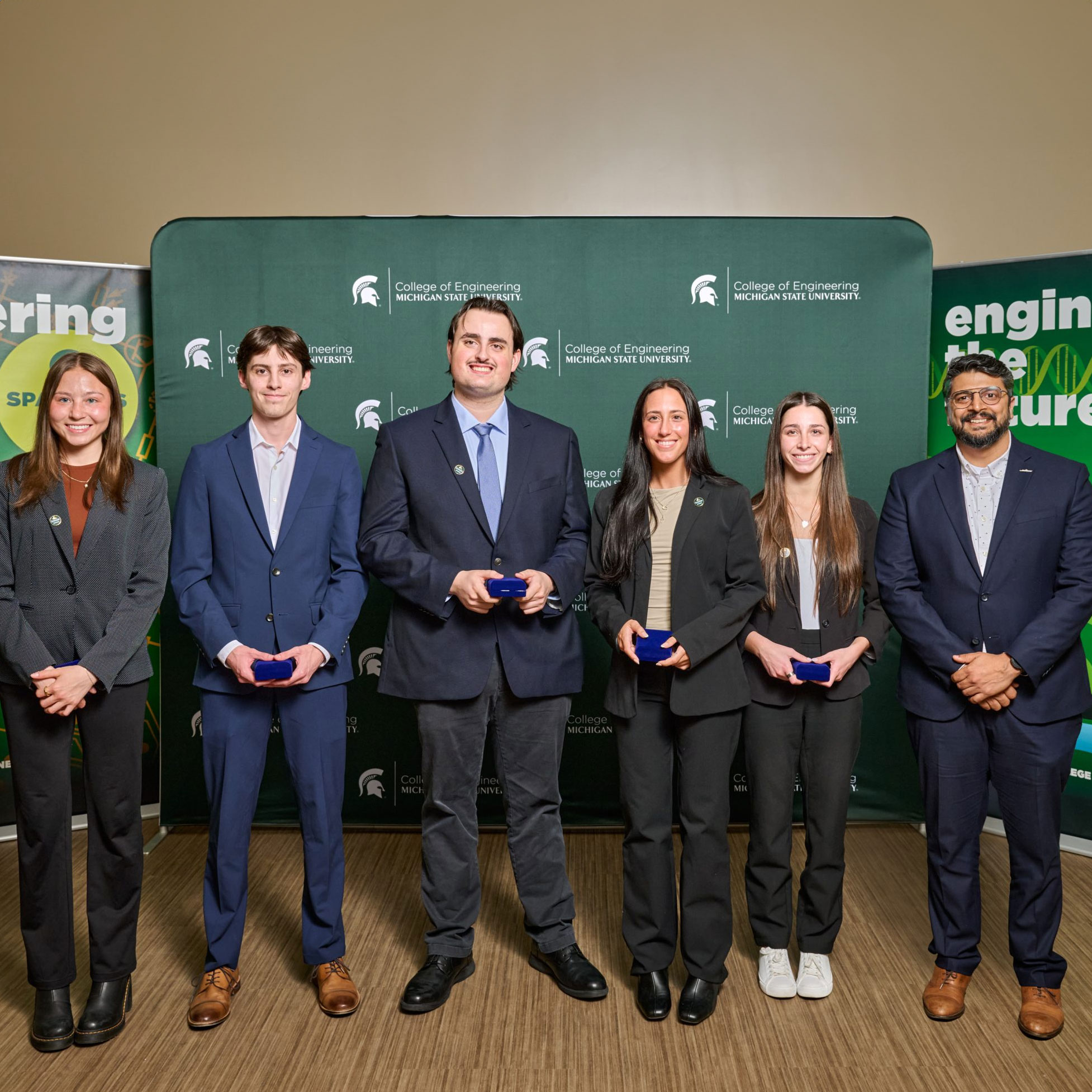 Left to right: Lilly Kuberski, Josh Sullivan, Collin Reardon, Cassandra Telley, Cate Kovacic
