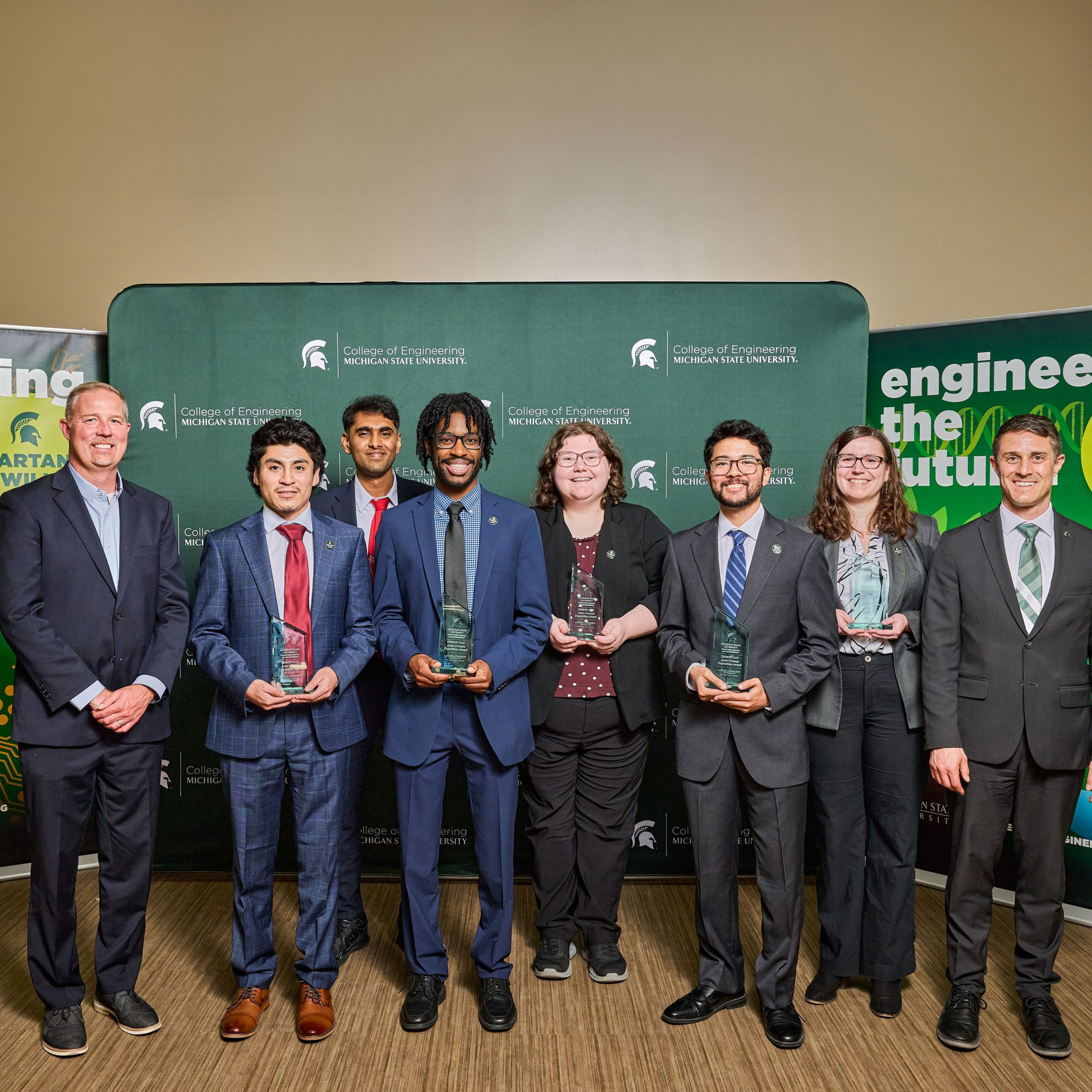 Left to right: Tre Benson, Nico Roberts, Ravi Gangaiahanadoddi Kumar, Abigail Werden, Mohamed Ahmed, Melinda Fadool