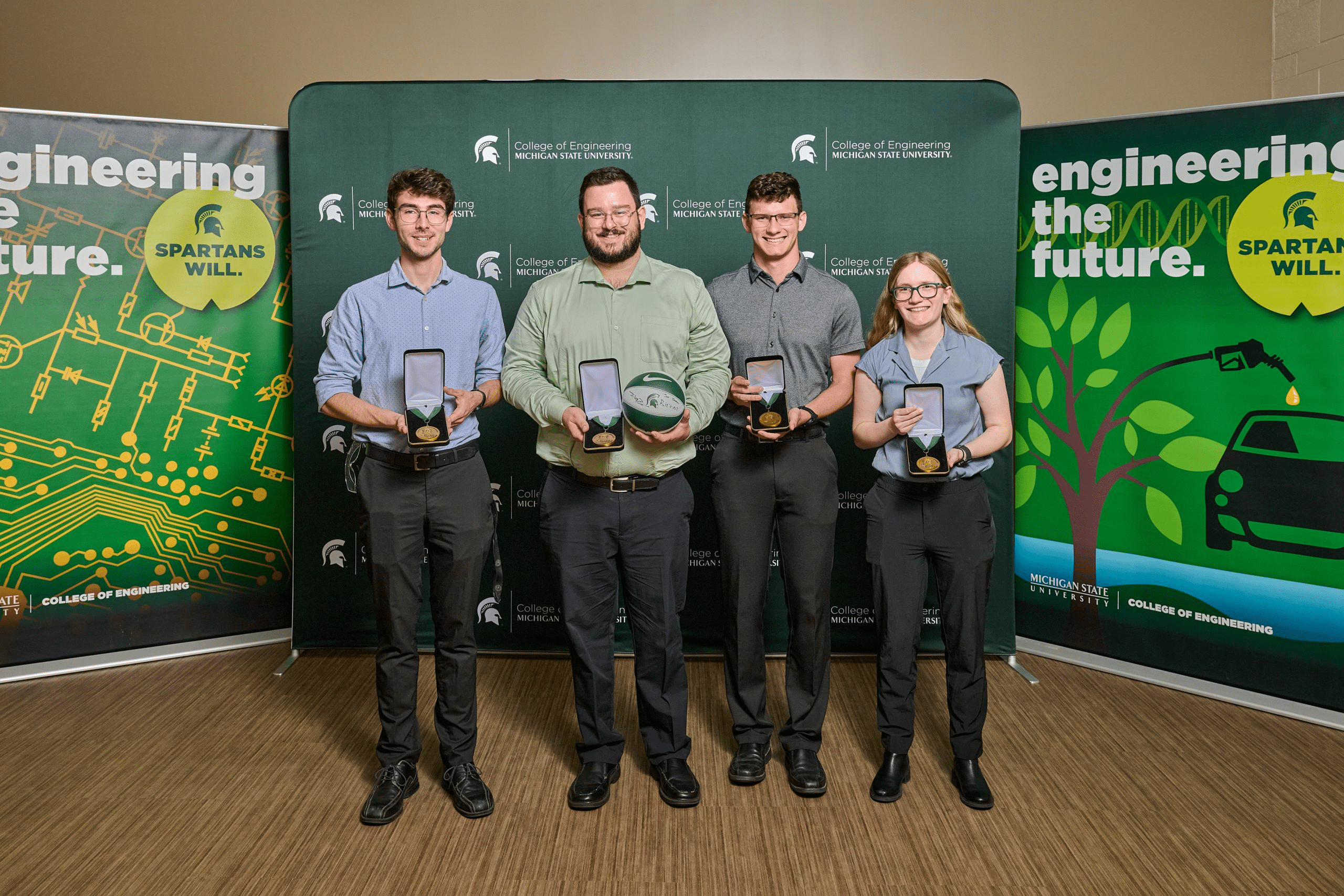 Left to right: Brody Stack, Finn Jarvis, Connor Dunn, Courtney Easton