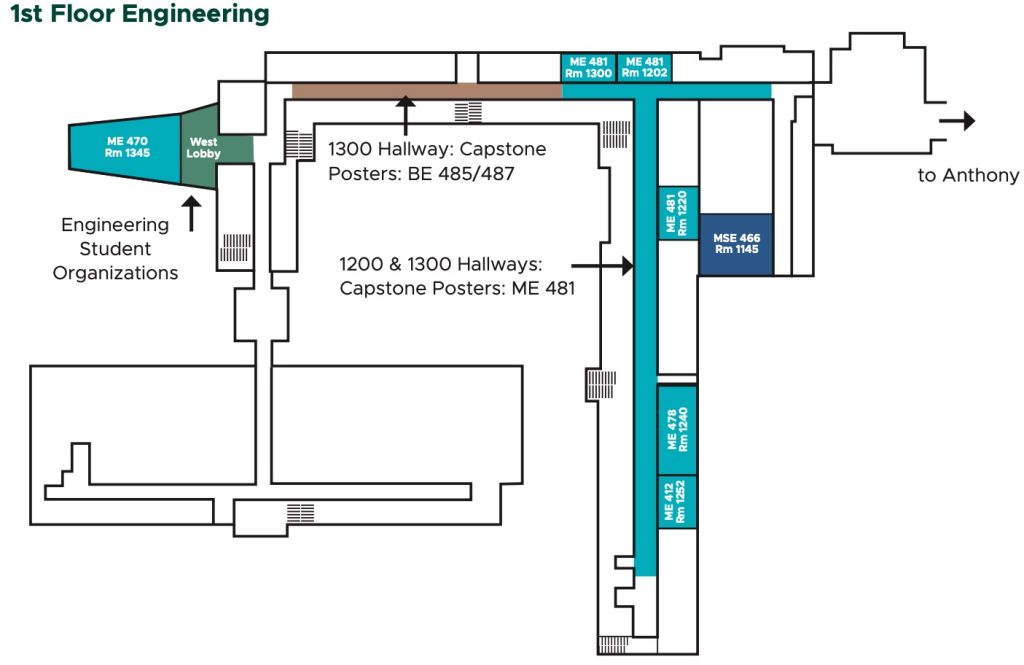 1st floor layout of the Engineering Building