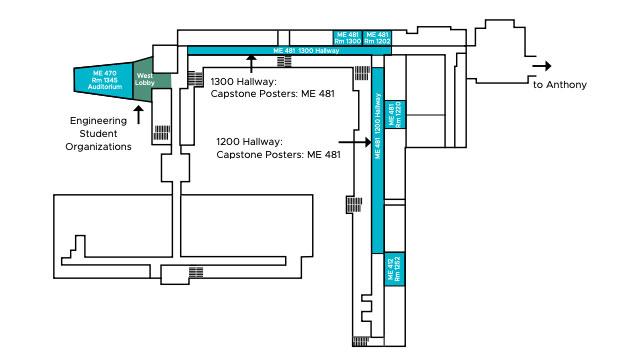 1st floor layout of the Engineering Building