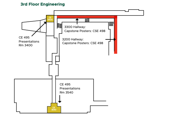 3rd floor layout of the Engineering Building