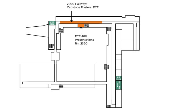 2nd floor layout of the Engineering Building