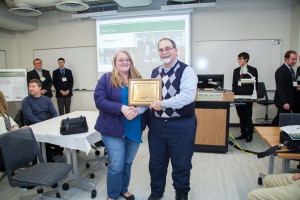 ME project sponsors receive recognition plaques at Design Day    