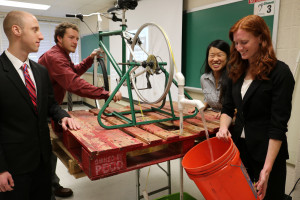 The Human Powered Water Pump in action    