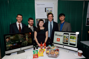 The Computer Science Whirlpool team with the “Mooch” mobile app    
