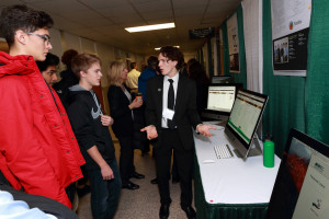A CSE student explains his team’s project sponsored by Mozilla      