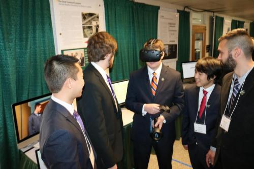 Visitors experience Team Dow’s Virtual Reality Simulation for Railcar Loading